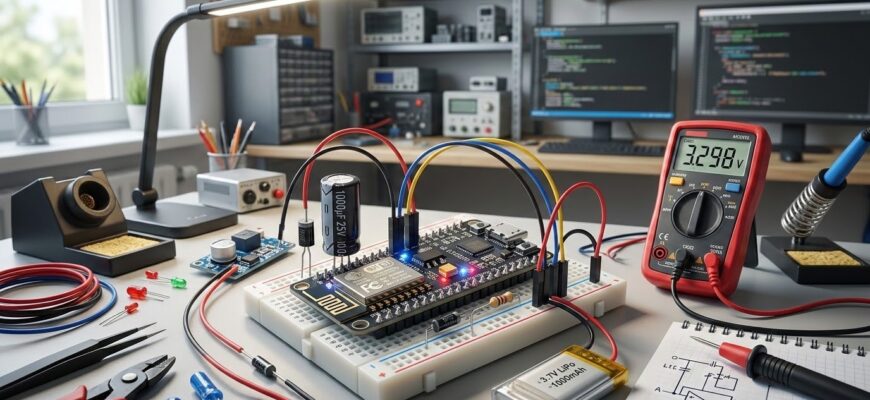 Трюки с питанием ESP8266: защита от скачков и глубокий сон